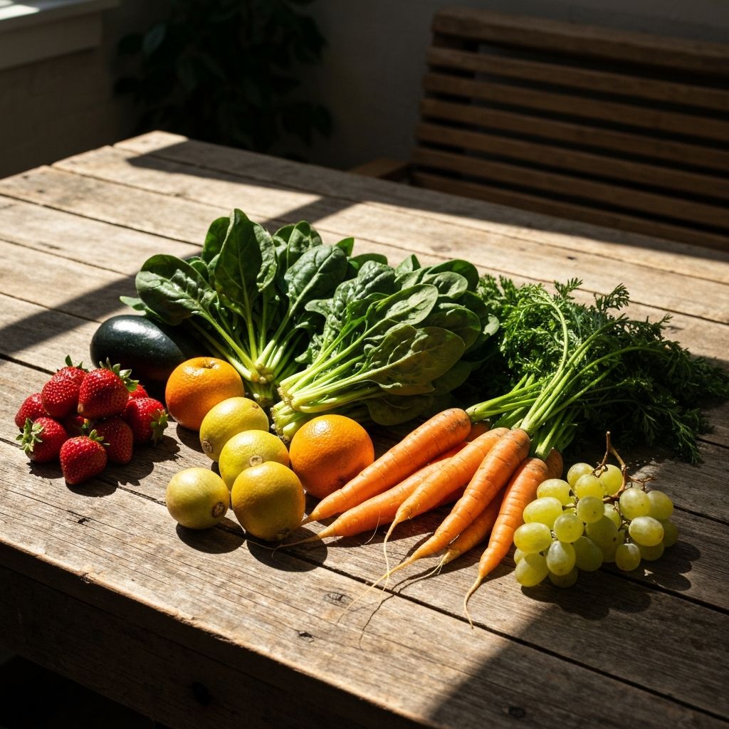 Fresh vegetables and healthy foods